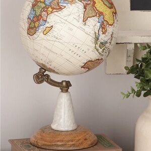 Vintage Style Globe with Wooden / Marble Base